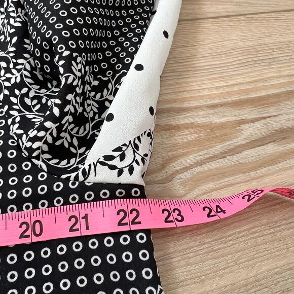 🖤Calvin Klein Women's XL Patchwork Print -button down Relaxed Shirt black White - Picture 10 of 13